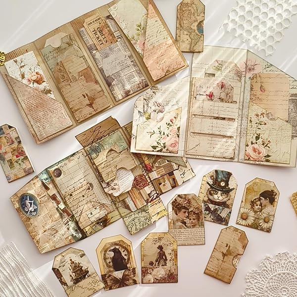 Junk Journal Kit Vintage Blue: Vintage Ephemera for Junk Journals